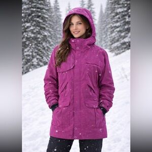 EUC WOMENS MEDIUM UNDEr ARMOUR COLD GEAR WINTER SNOW SKI JACKET